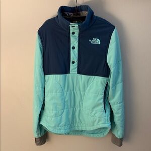 The North Face Kids Blue and Teal 1/4 Snap Sweatshirt